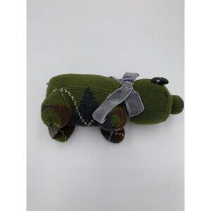 Banana Republic Stuffed Pig Plush Animal Green Sweater Knit Toy